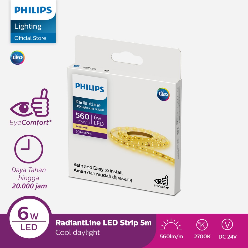 Philips Radiantline LED Strip DLI320 5M 6W/M 2700K Kuning