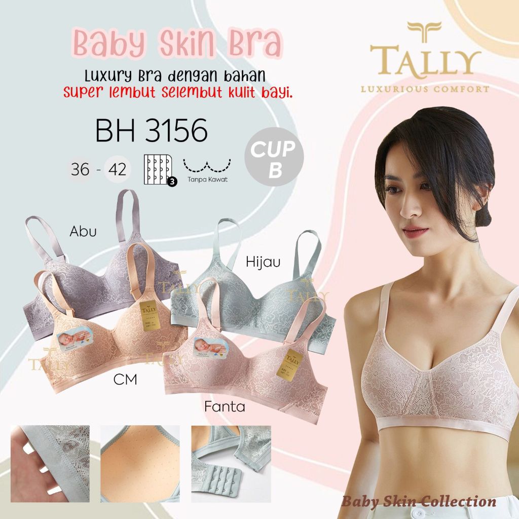 BYEOLSTORE_ID - BH BRA TALLY 3156 BABY SKIN BRA - TALLY BRA BH BABY SKIN 3156 | BUSA TIPIS | KAIT 3 