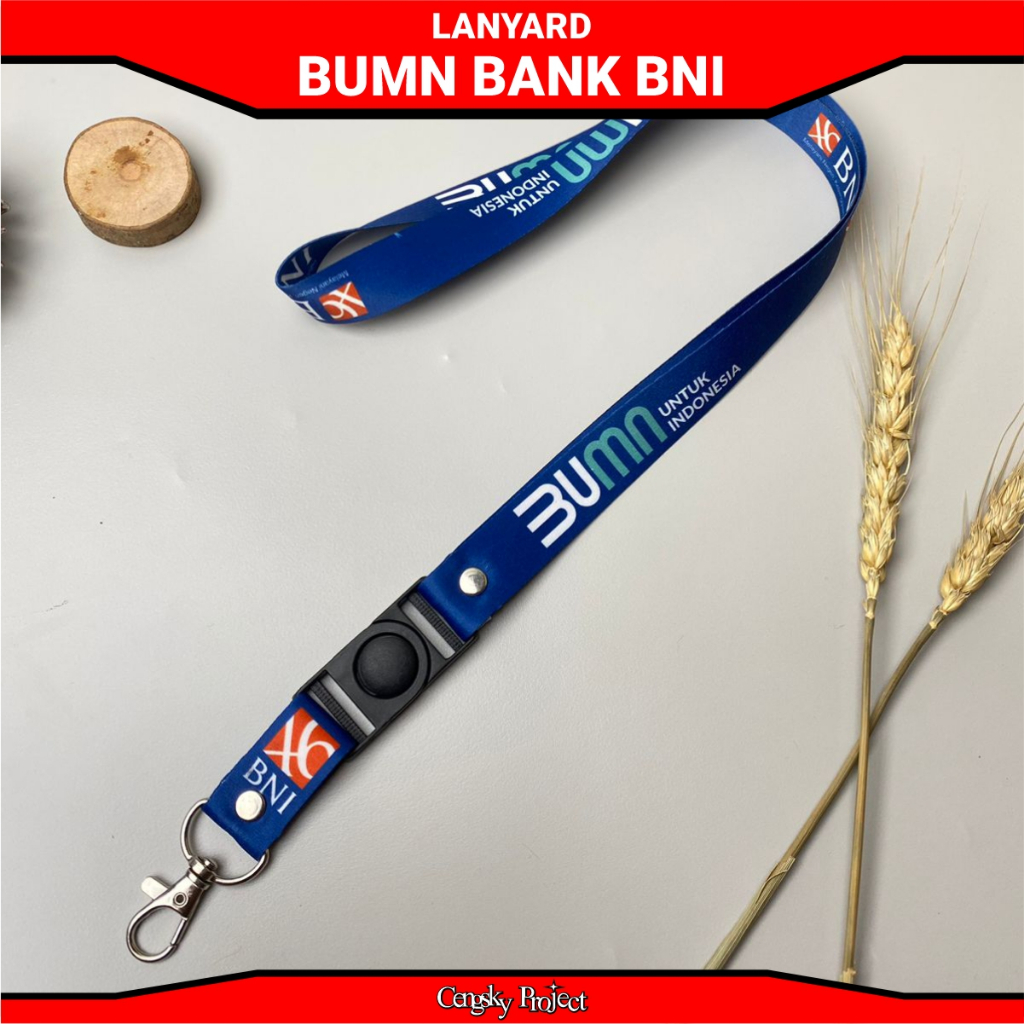 

BNI Tali Lanyard ID Card BUMN Bank BNI Printing Full Colour 2 Sisi