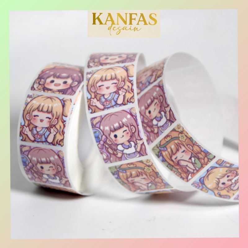 

Stiker Label Roll lucu isi 100 Lembar stiker thankyou / stiker ulang tahun / Stiker dekoratif / DIY