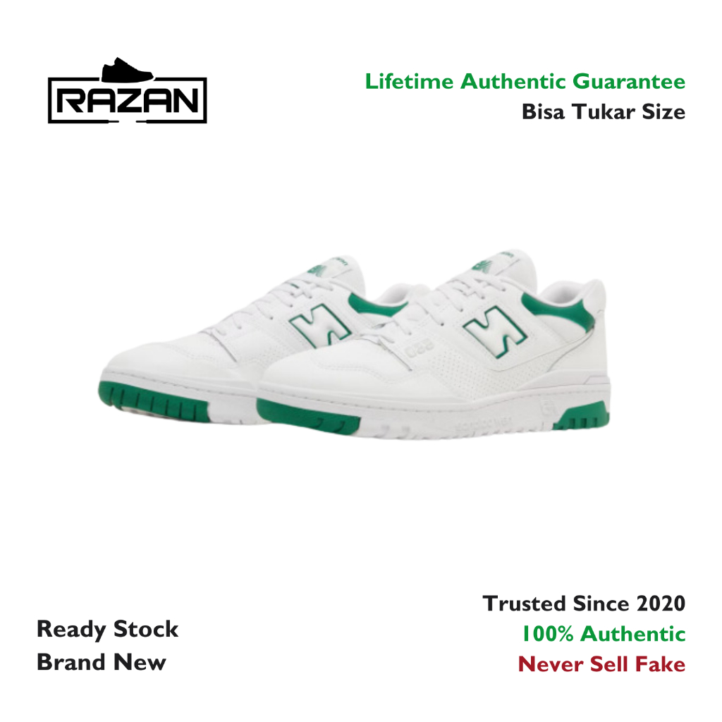 New Balance 550 White Green Cream 100% Authentic Original