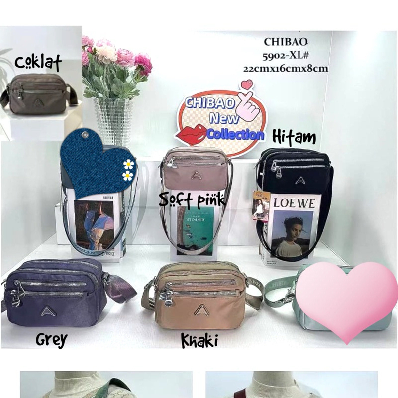 CB5902XL TAS SELEMPANG WANITA IMPORT CHIBAO 5 SLETING