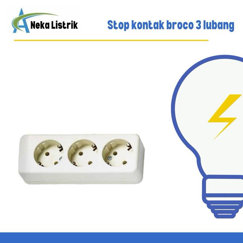 stop kontak broco 3 lubang / stop kontak 3 lubang
