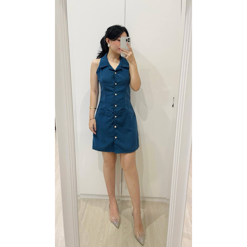 Amelya Pearl Dress Terusan Casual Formal Wanita