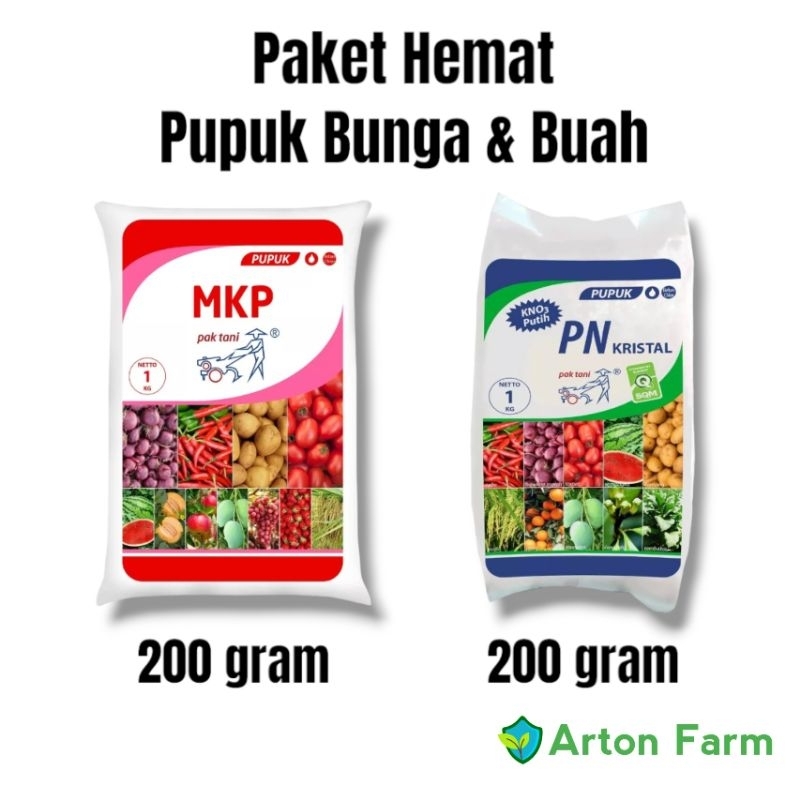 Pupuk Perangsang Bunga dan Buah | Pupuk MKP dan KNO3 Putih Total 400 gram (Repack)