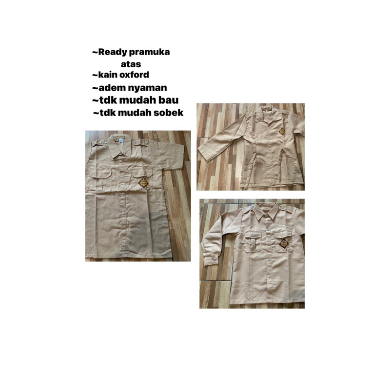 BAJU PRAMUKA PENDEK PRIA/ PANJANG PEREMPUAN KANTONG BAWAH SMP/SMA K SERAGAM SEKOLAH SMP/SMA SERAGAM 