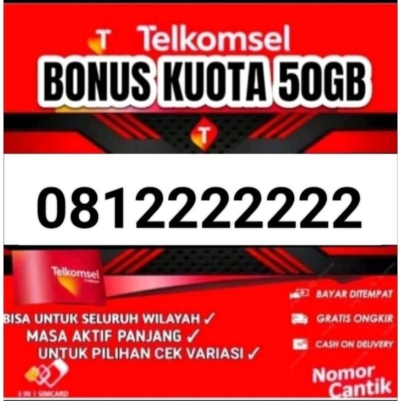 VIRAL kartu perdana cantik/kartu telkomsel 12 digid free KUOTA 50GB