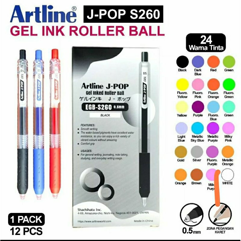 

ARTLINE J POP EGB-S260 / PULPEN WARNA WARNI