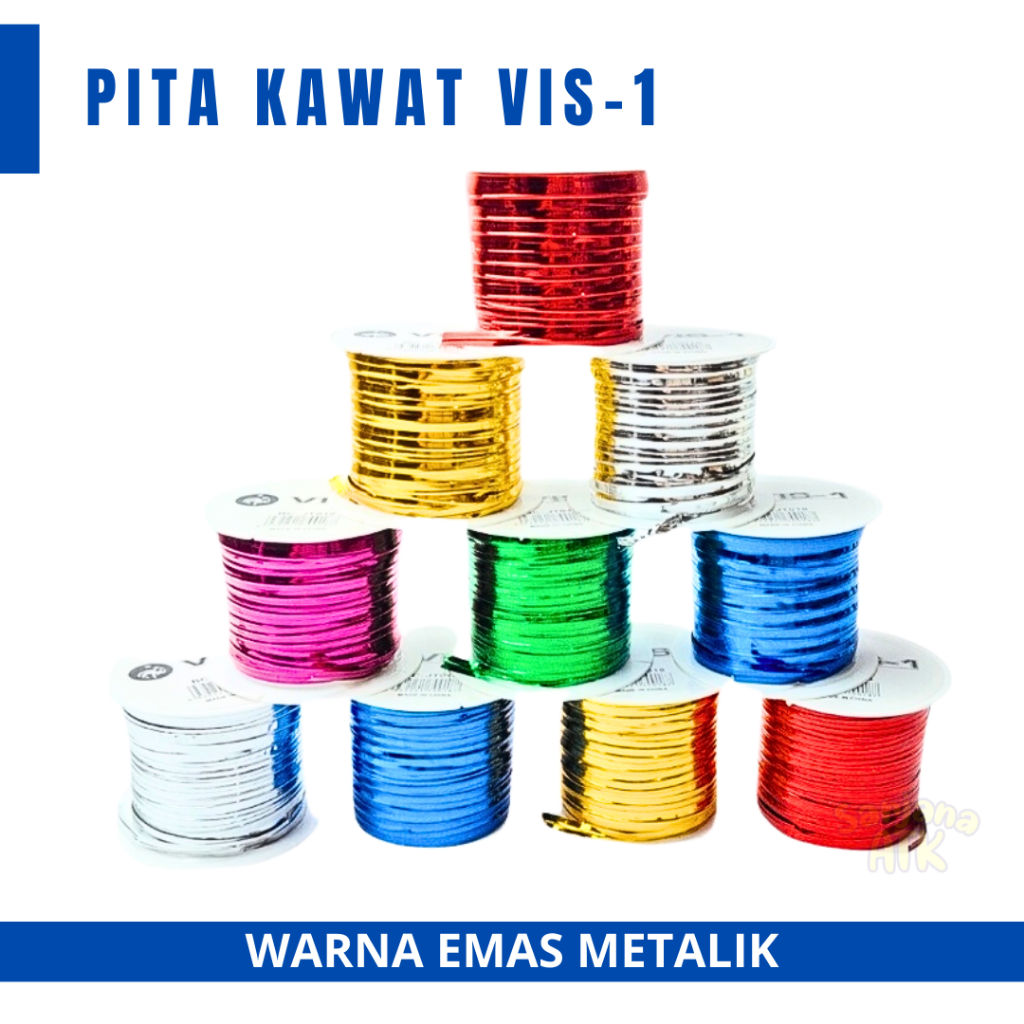 

Pita Kawat Souvenir (Twist Tie) ROLL, Kawat Pengikat Serba Guna Metalic bisa di potong