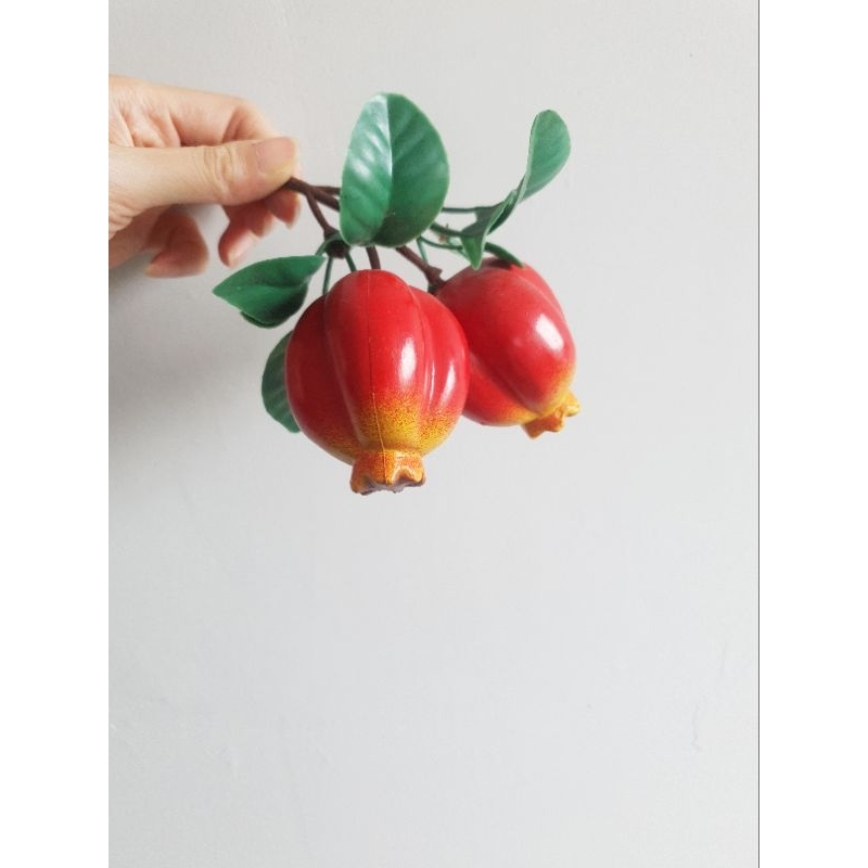Buah Delima Pomegranate Fruit Artificial Palsu Ornament Hiasan Buah