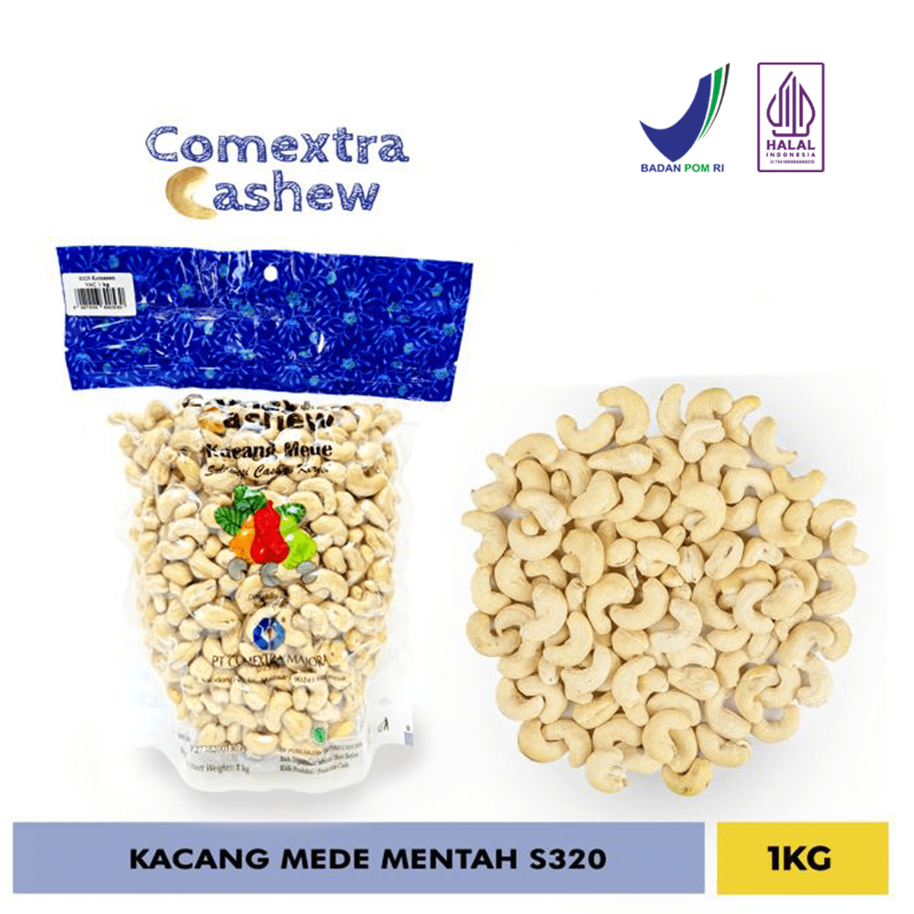 

Kacang Mede Comextra Mentah Utuh S 320 1 Kg - Cashew Mete Mente - S320