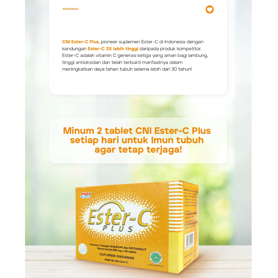 CNI - EC 500 KEMASAN BARU (Ester C Plus) | Suplemen Vitamin C