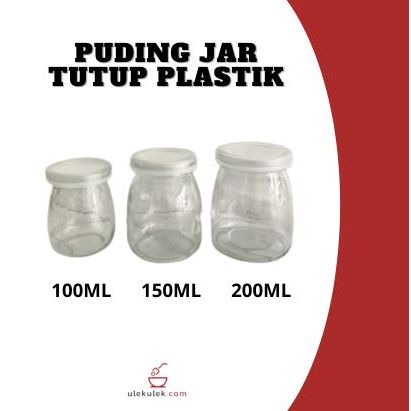Botol kaca puding jar / Botol bumbu kaca susu selai tutup plastik
