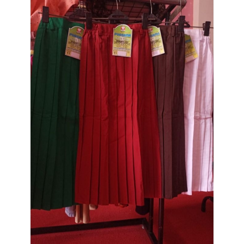 SERAGAM SEKOLAH ROK PLISKET PANJANG SERAGAM SD, MI MERK PURNAMA