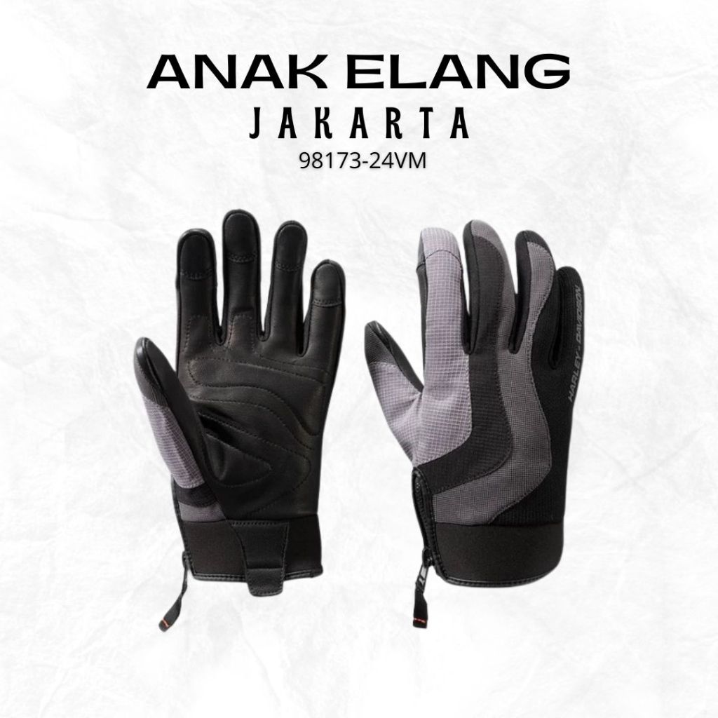 Sarung tangan Harley-Davidson Men's Dyna Knit Mixed Media Gloves - Black Beauty & Quiet Shade 98173-