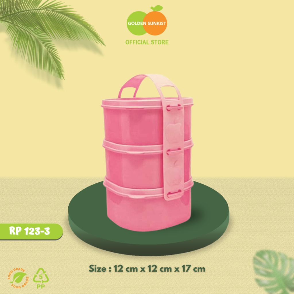 Golden Sunkist Rantang Piknik Anak Plastik Susun 3 RP 123-3 Mulya Jaya