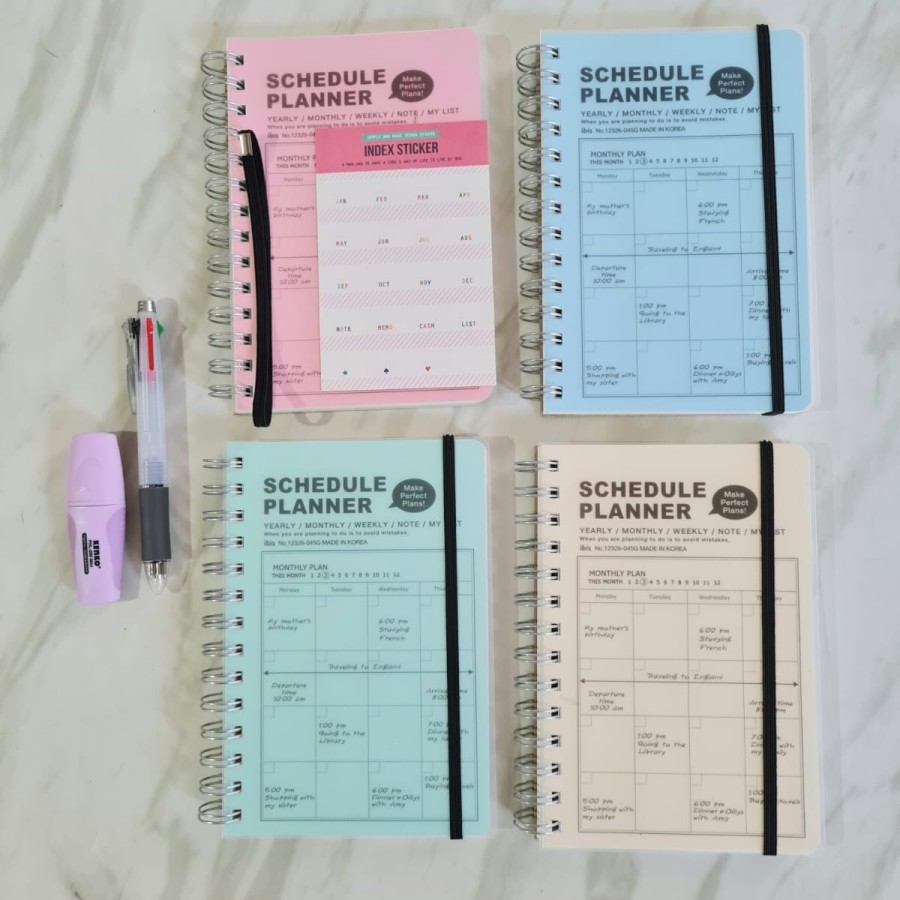 

Complete Schedule Planner (yearly, monthly, weekly, notes & sticker)aestetic