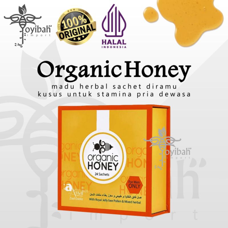 Organic Honey Original 100% [1 box isi 24 sachet/10g] Madu kuat pria asli VIP Vital Honey Etumax Roy
