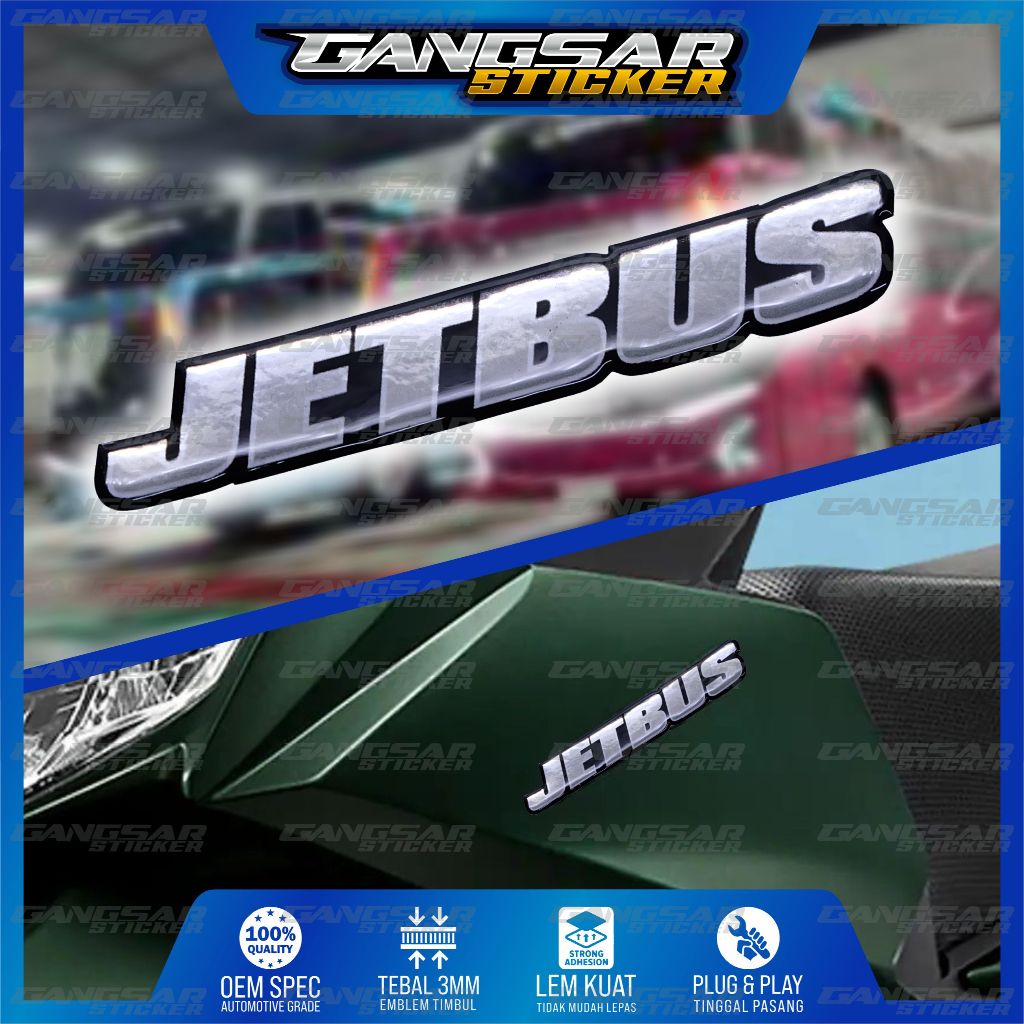 Emblem logo jetbus / emblem timbul jetbus adiputro / sticker jetbus / stiker logo jetbus