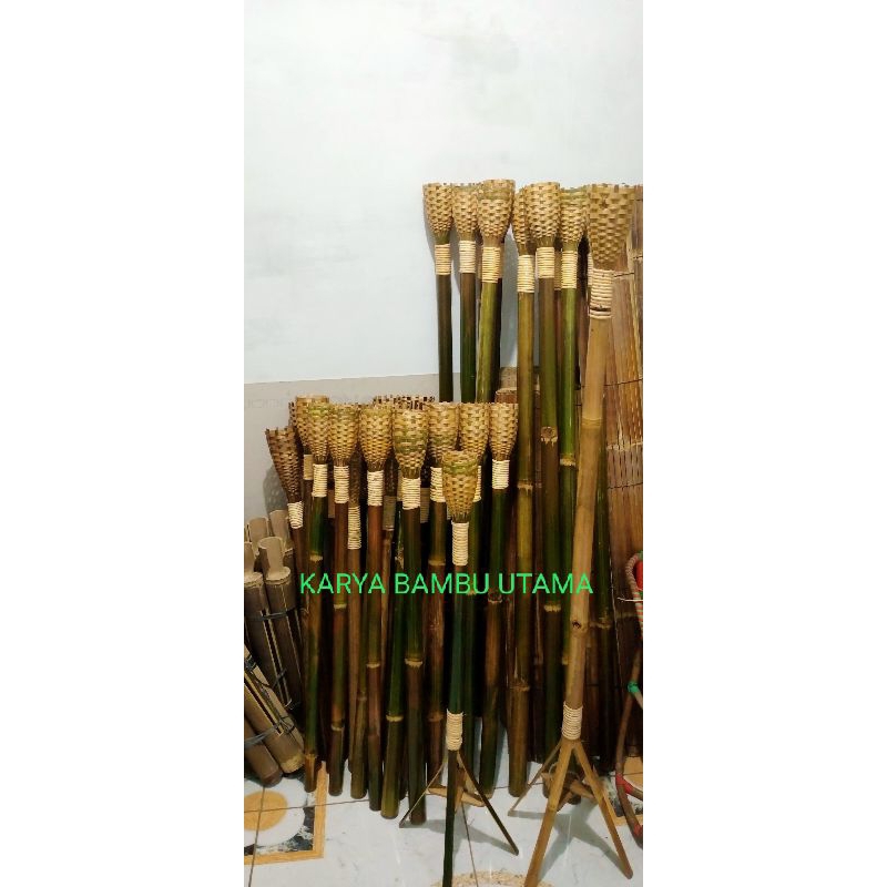 obor bambu ~ obor hiasan 1 Meter (sumbu+botol)