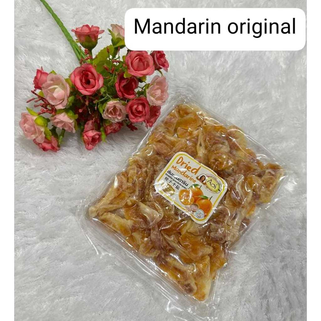 

Cemilan Buah Kering Dried JERUK MANDARIN AOI 250 Gr Ada Original dan Spicy Enak Banget Ori Thailand