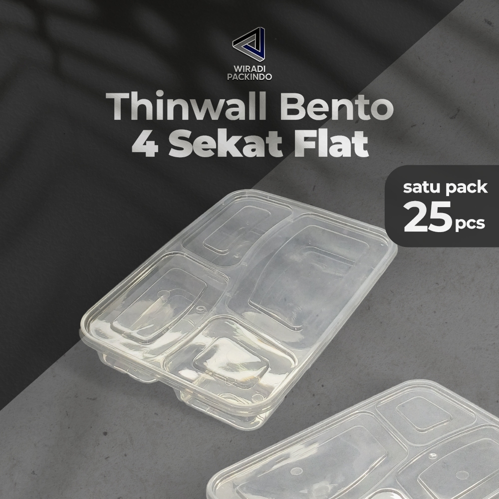 Thinwall Sekat 4 Box  Bento Plastik Murah