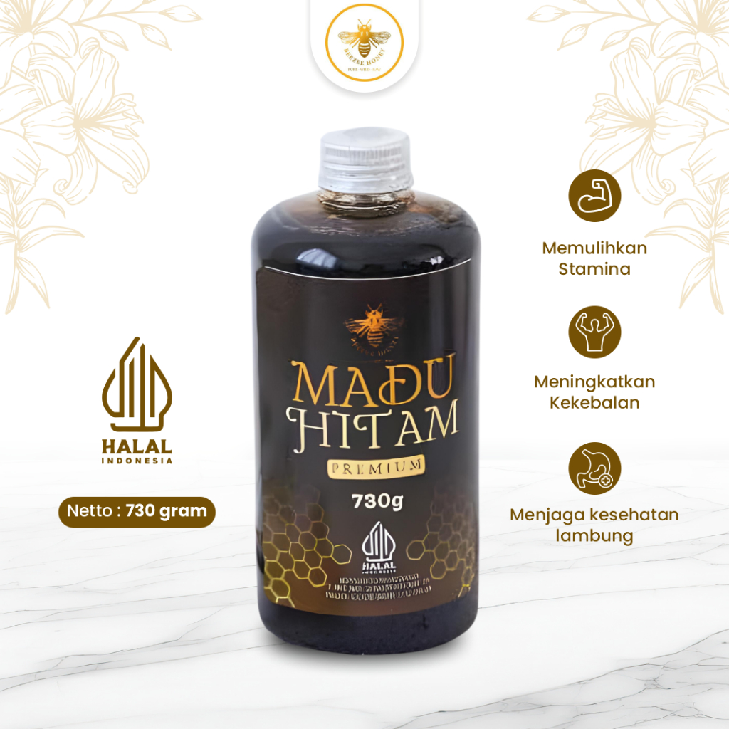 

Madu Hitam Premium BeeZee Honey 730gr Hutan Asli Tanpa Bahan Pengawet dan Pewarna Buatan Halal