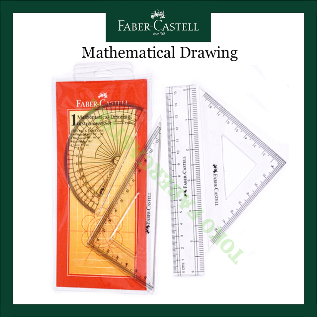 

Penggaris Set Faber Castell / Mathematical Drawing Instrument / Penggaris Busur / Penggaris Segitiga