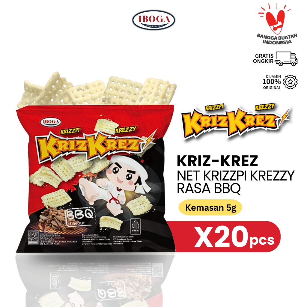 

KRIZKREZ SNACK Kerupuk Rasa BBQ 5g (20 PCS)