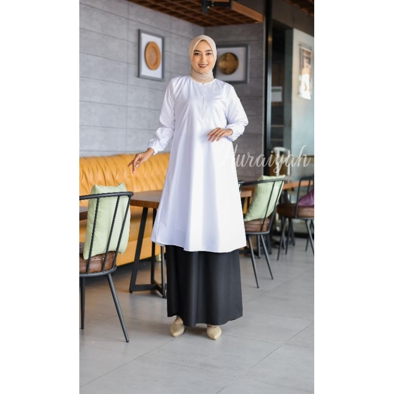 SETELAN ROK DINAS MODEL BAJU KURUNG TUNIK SERAGAM KERJA PNS ASN PEMDA HITAM PUTIH