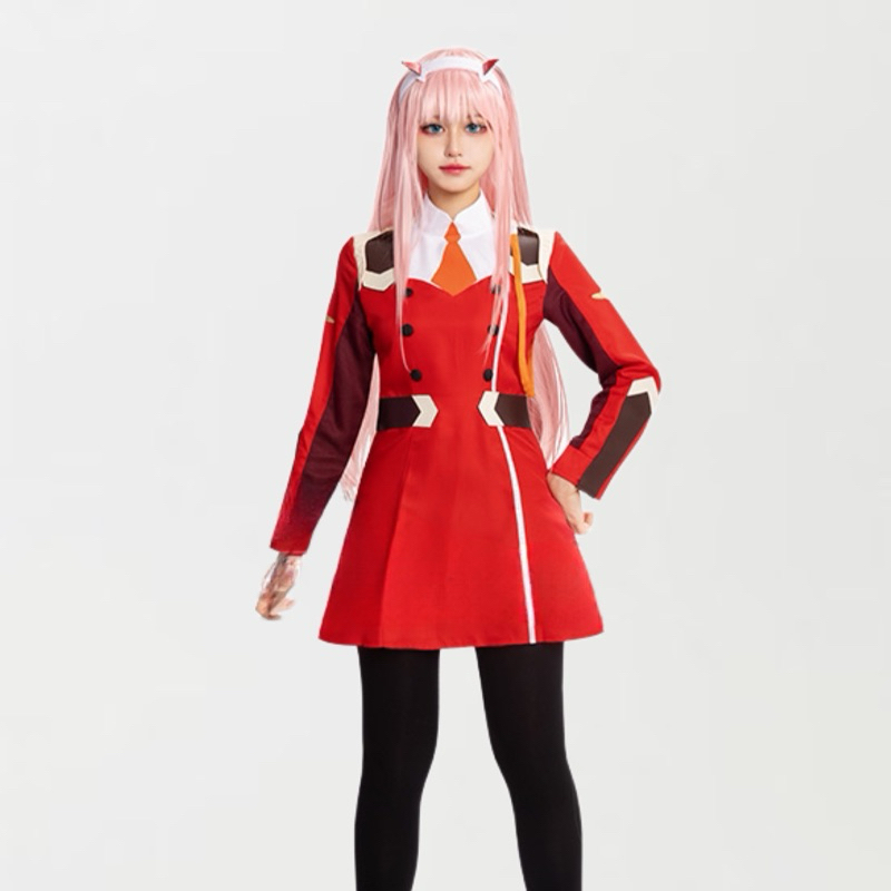 【Lolicos】Zero Two Darling In The Franxx Cosplay Costume Dress Anime Wig