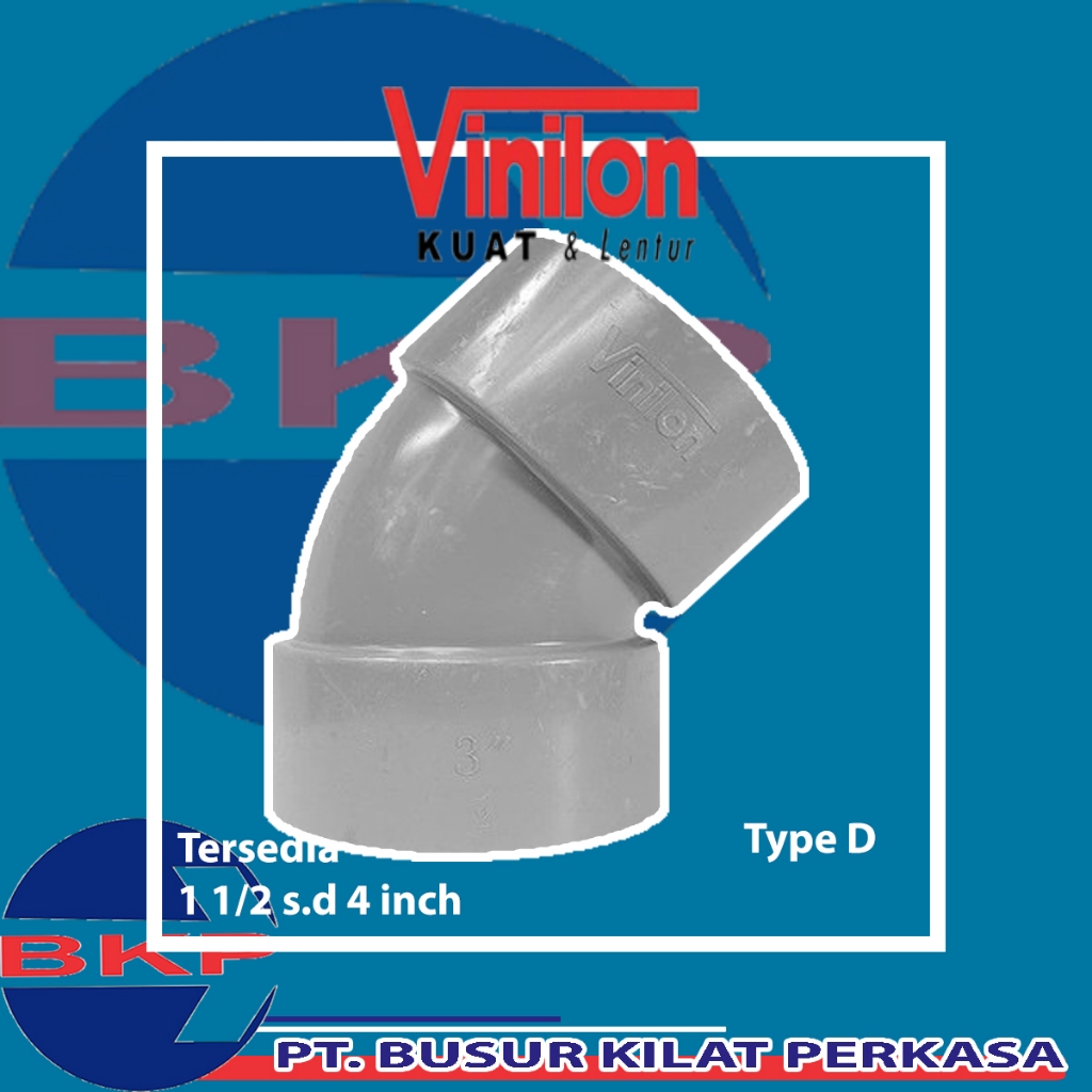 Knie 2 1/2 Inch 45 Derajat Pvc Vinilon D / Knie Elbow / Sambungan Pipa