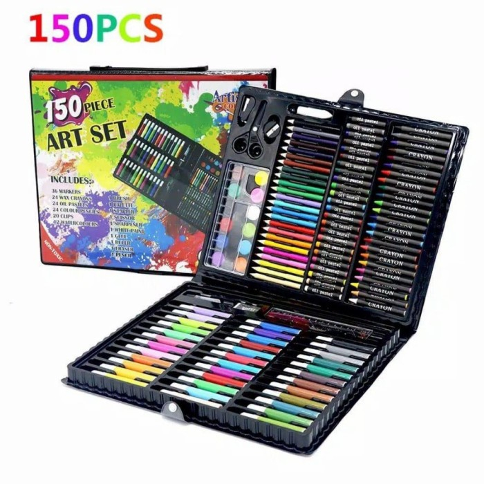 

Art Full Set 150Pcs / 208Pcs / Krayon Mewarnai Anak Pensil Warna Perlengkapan Mewarnai Lukis