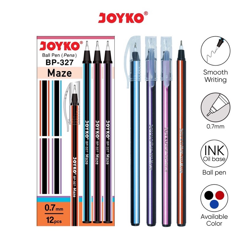 

JOYKO BALL PEN PULPEN PENA BP-327 MAZE 0.7mm / 1 BOX (12PCS)