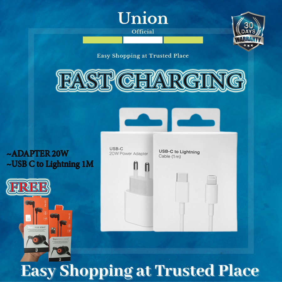 Charger Iphone 11 12 13 Original Fast Charging 20w Adapter + Kabel