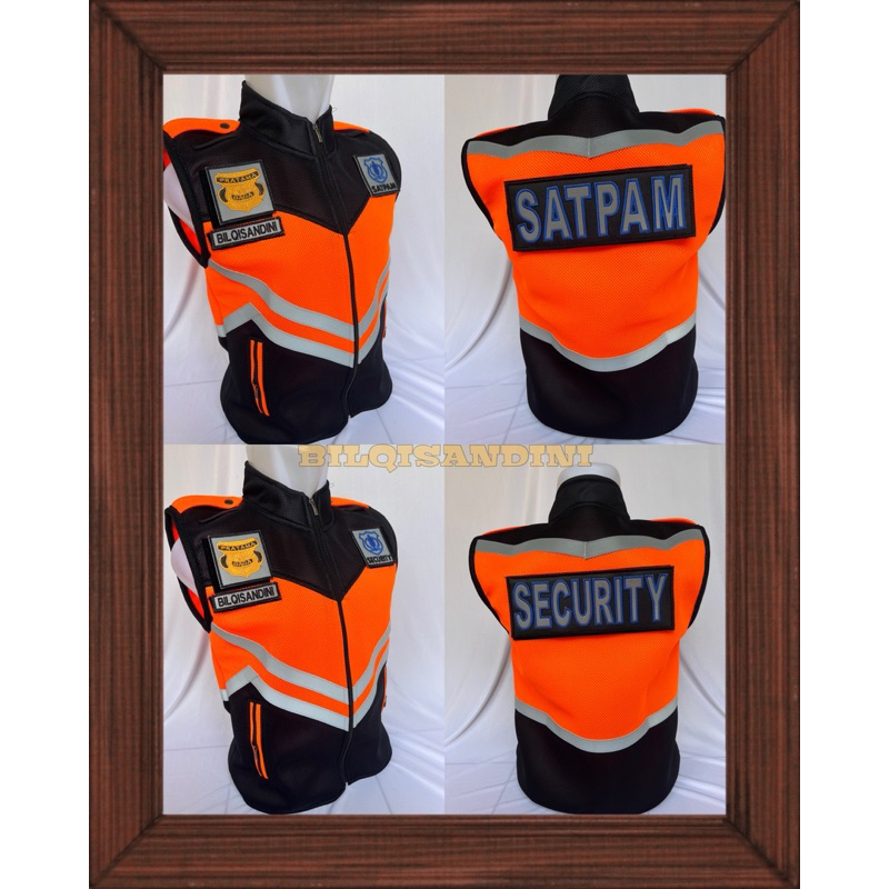 rompi security satpam terbaru orange tebal