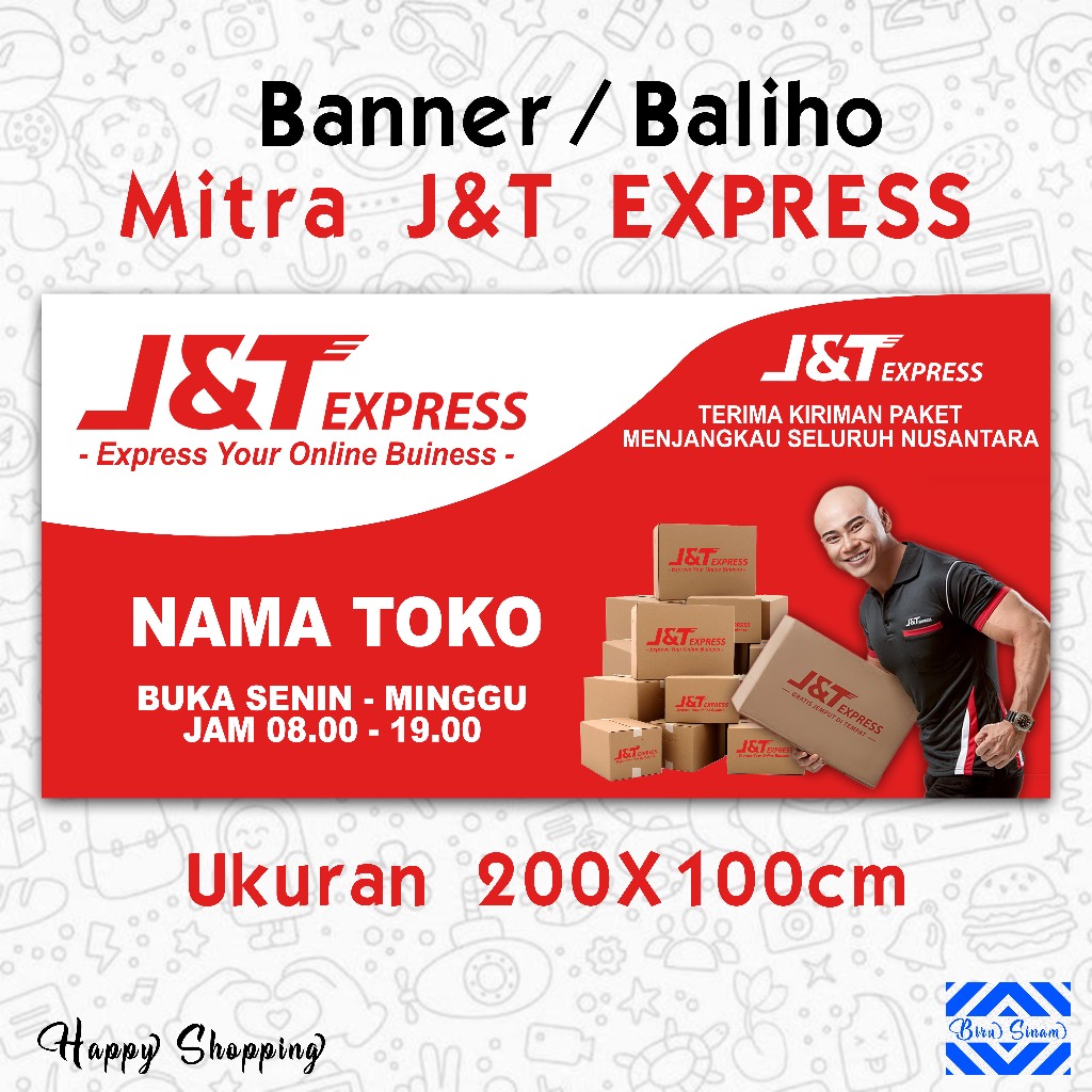 Banner Baliho Spanduk Mitra J&T Express , Ukuran 200x100Cm Murahhhhh