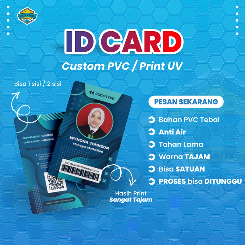 

CETAK ID CARD CUSTOM PVC / UV PREMIUM - LEBIH TEBAL & HASIL TAJAM