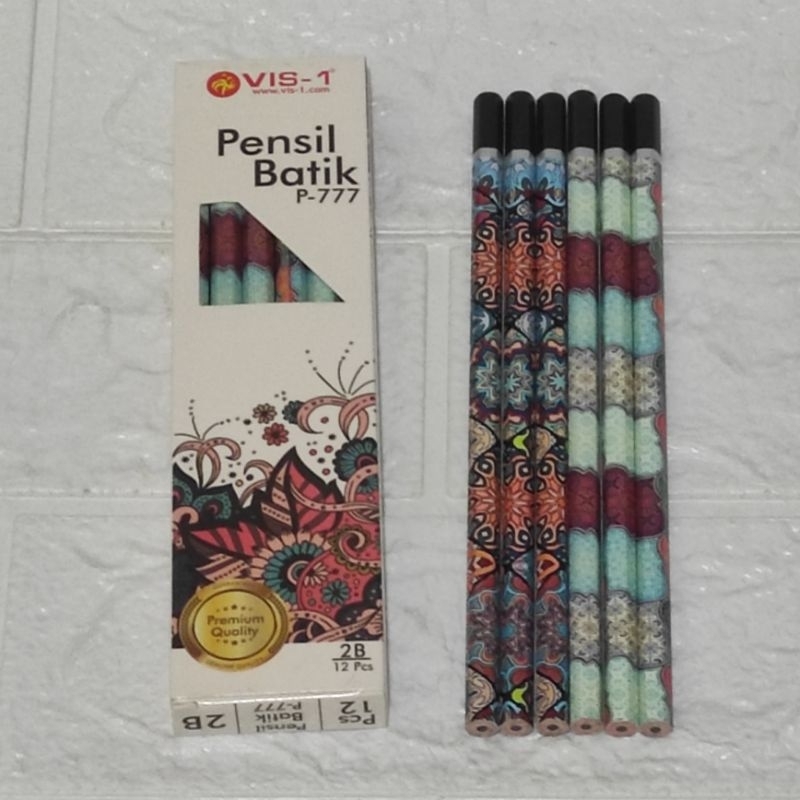 

(1 lusin Pensil) Pensil 2B Motif Batik - Pensil 2B Batik - 2B Pencil - Batik Pencil (12 Buah Pensil)