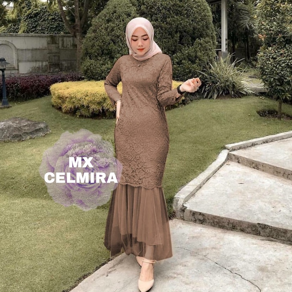 Barang Pilihan MX CELMIRA MAXI DUYUNG BRUKATGAMIS DUYUNGGAMIS BRUKATGAUN KONDANGAN  GAUN UNDANGAN