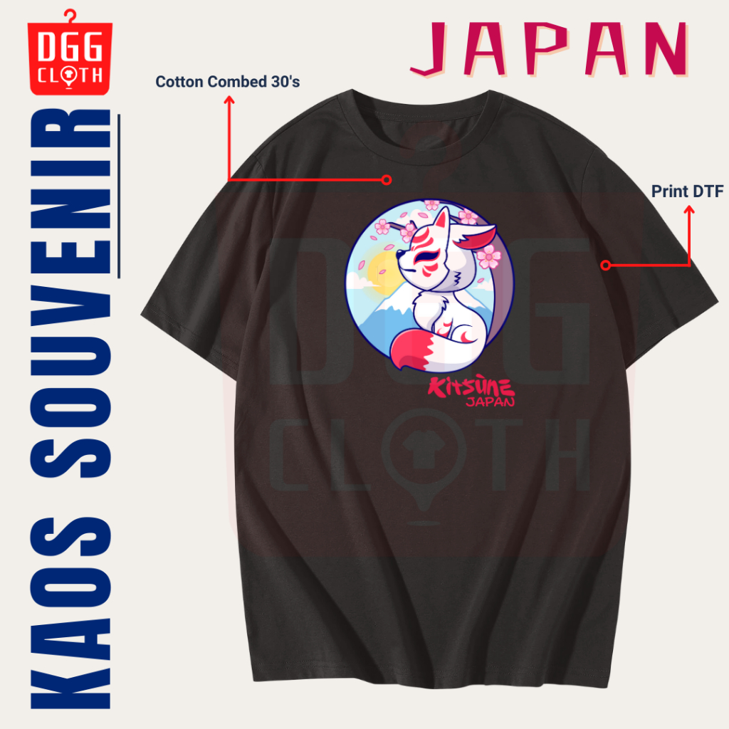 DGGClothing Kaos Oleh-Oleh Japan Tshirt Baju Souvenir Kota Jepang Tokyo Kyoto Osaka Terbaru Dewasa A