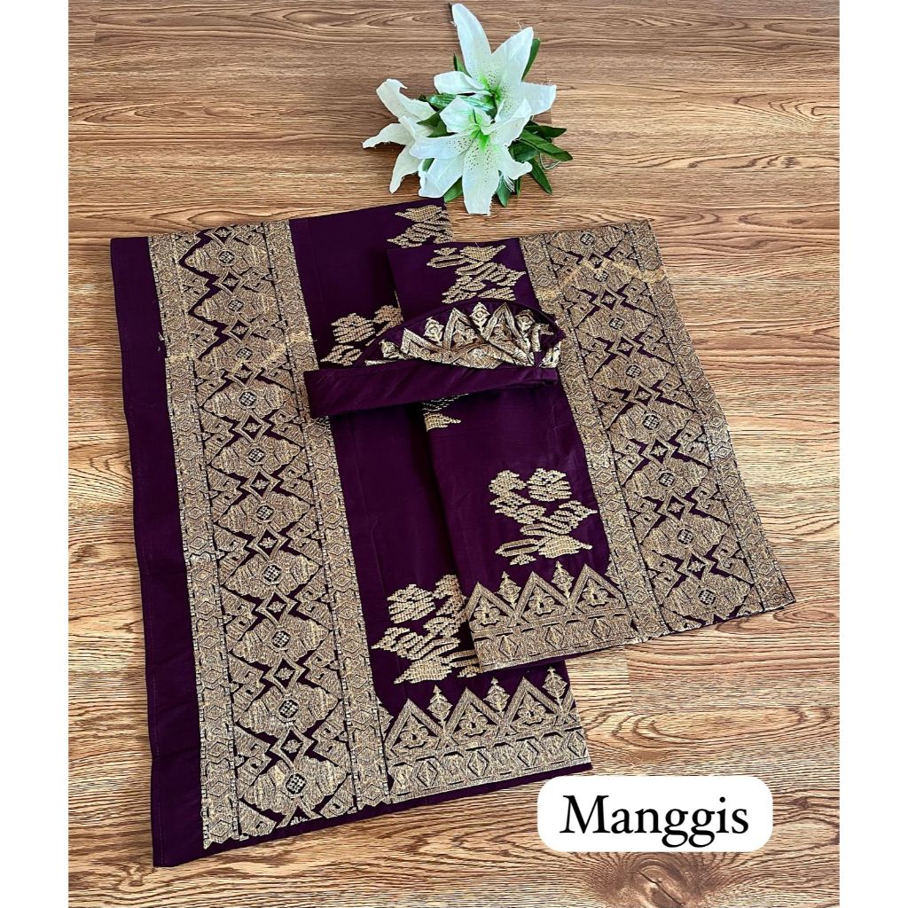 set couple songket bordir emas cendana / kamen couple bordir/ Set setelan couple kamen saput udeng s