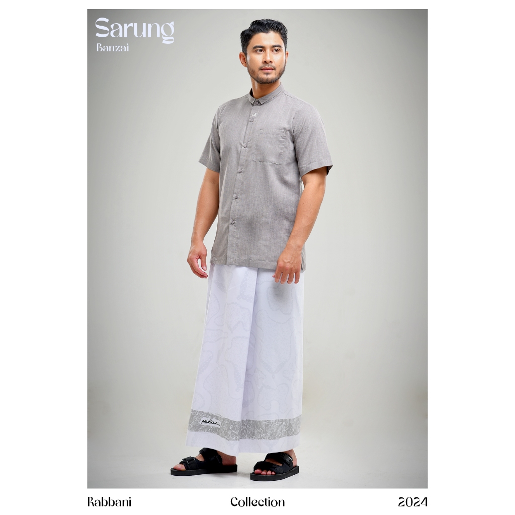 Sarung Putih Banzai Dewasa - Rabbani