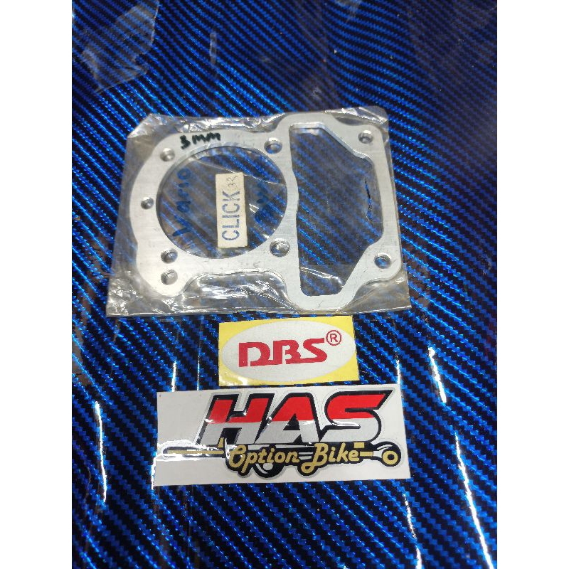 packing blok almunium bore up stroke tebal 3mm, honda click / vario 110 karbu