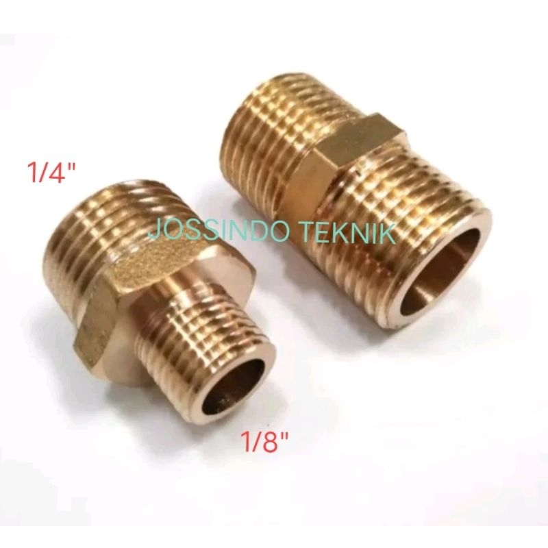 Double Nepel Kuningan 1/8x1/4 / double nepel Kuningan 1/4x1/8