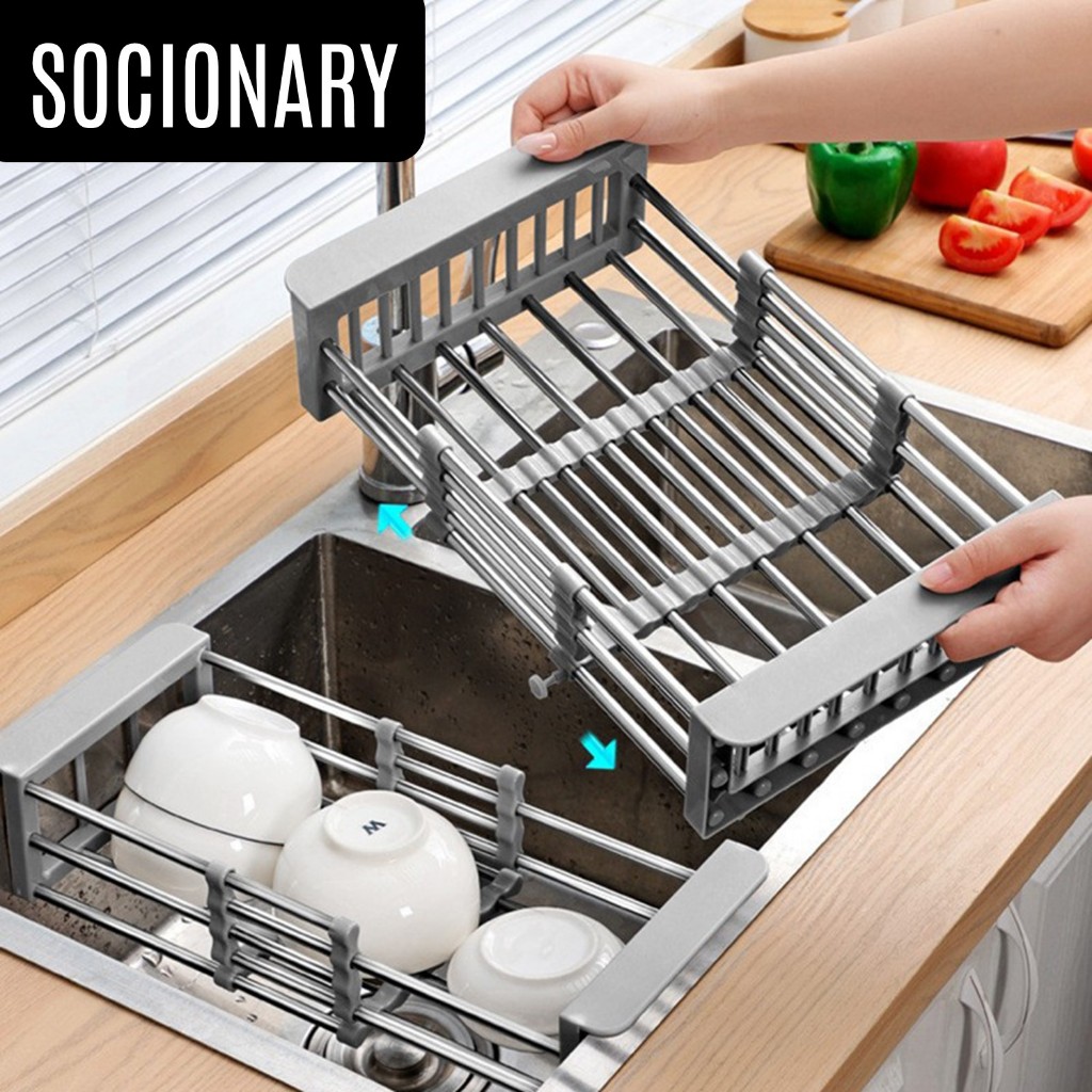 Premium Keranjang Wastafel Rak Pengering Piring Bahan Aluminium Berkualitas