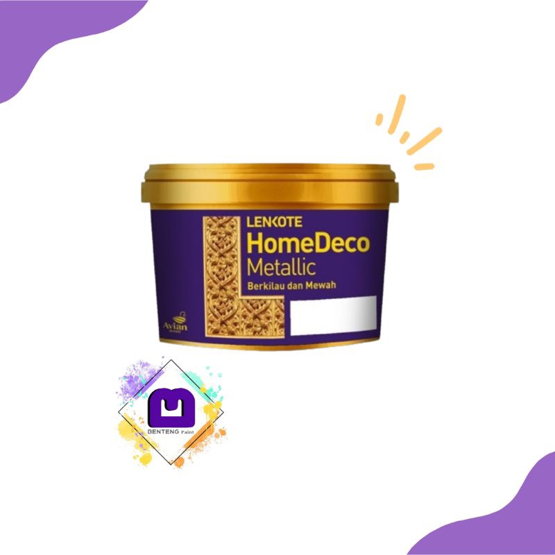 Cat Warna Emas LENKOTE HOMEDECO CAT BESI BETON GYPSUM KAYU  200 CC
