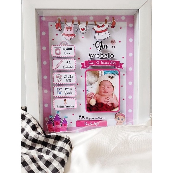 BEST SELLER BINGKAI BIODATA BAYI 3D AESTHETICKADO KELAHIRANPOP UPBIODATA ANAK