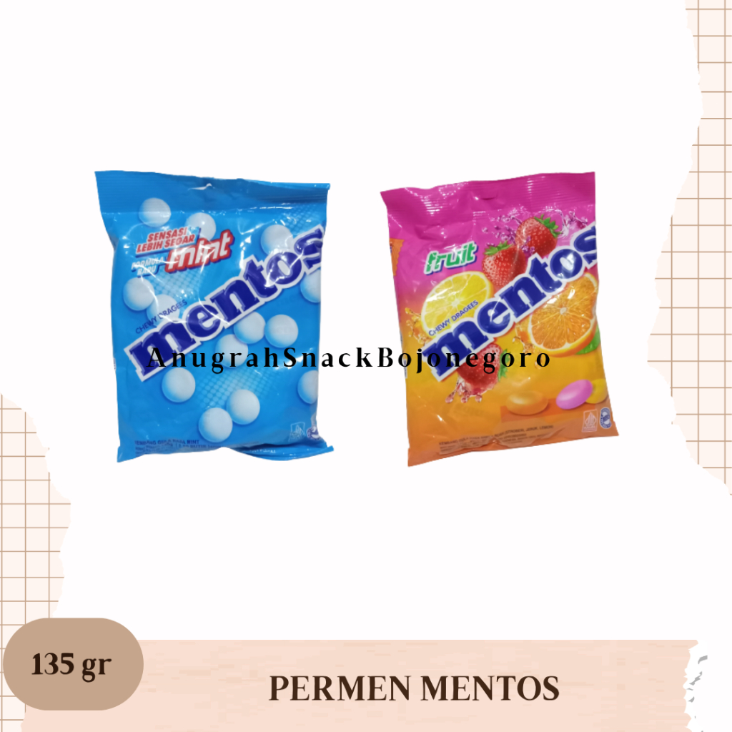 

Permen Mentos 135gr (Rasa Mint / Aneka Buah)