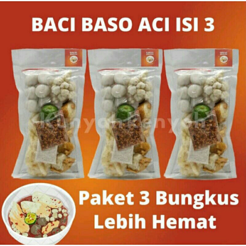

baso aci jeletot suhah 3pcs / baso aci gurih pedas / baso aci khas mom ara